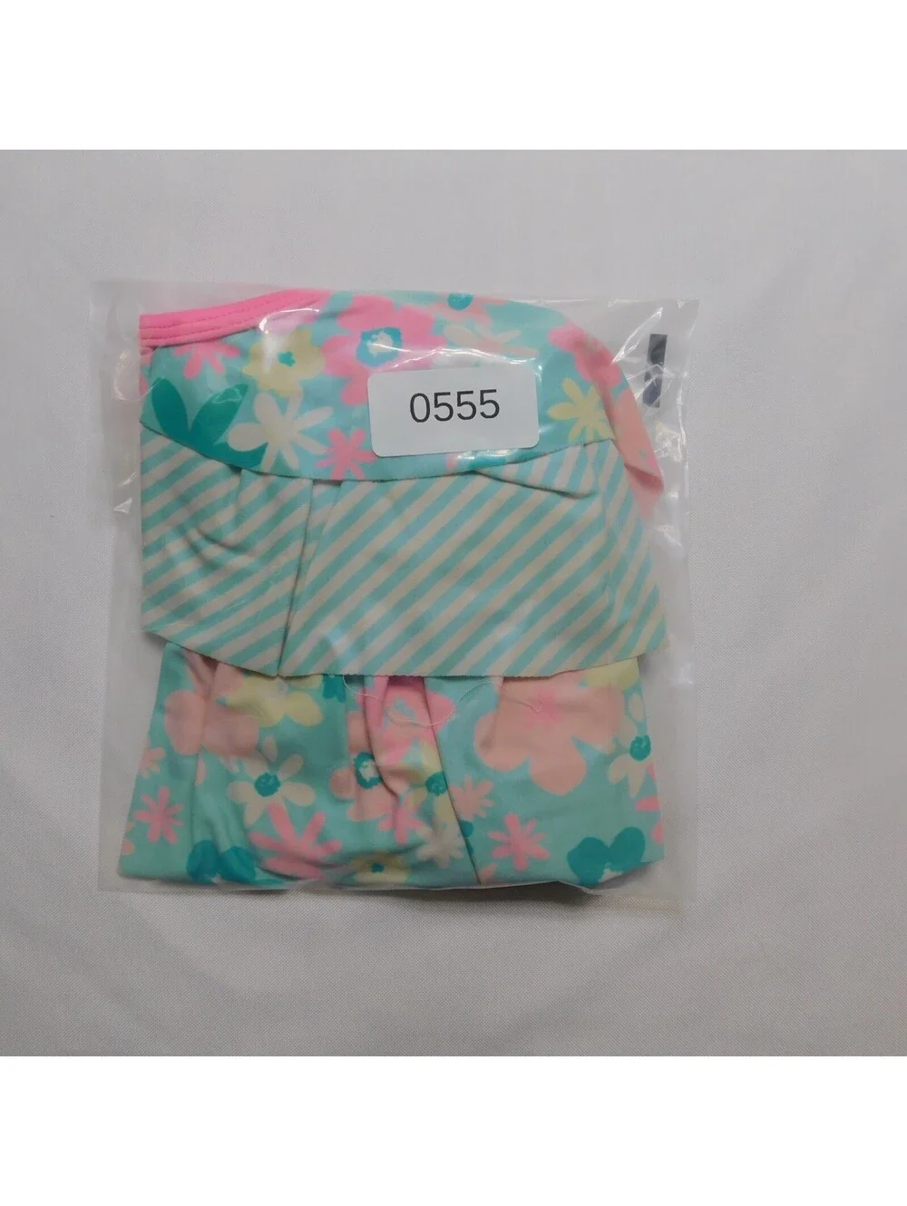 Jumping Beans Girls Bikini Swimsuit Size 6 Pink Blue Floral Ruffle Tankini Set